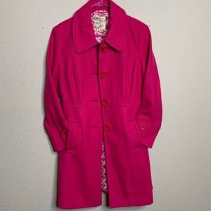 TULLE Pink Wool Pea Coat
